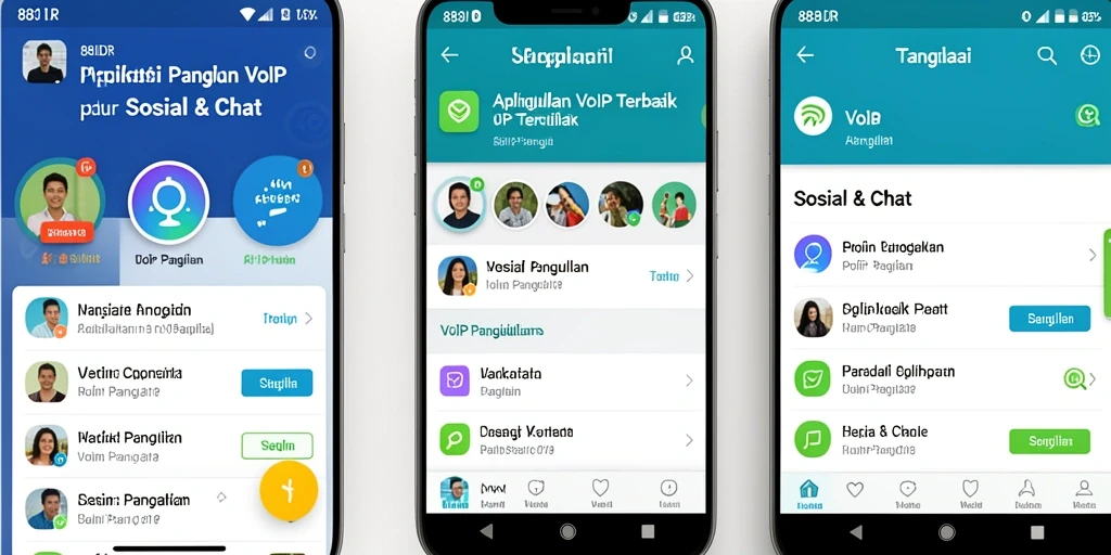 Antarmuka aplikasi 88IDR untuk panggilan VoIP yang sederhana dan intuitif.