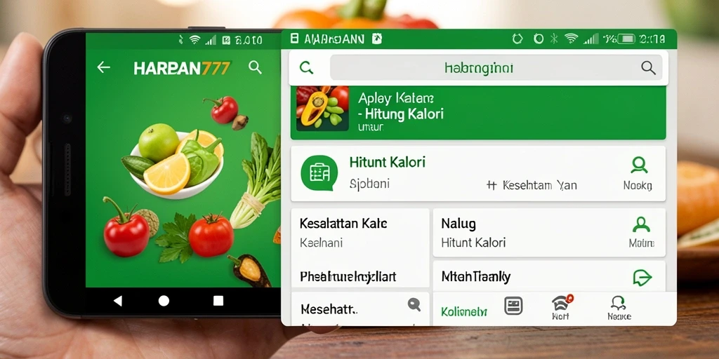 Tampilan antarmuka HARAPAN777 yang sederhana untuk menghitung kalori.