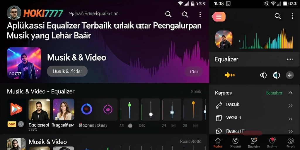 Tampilan antarmuka HOKI777 yang sederhana dan intuitif untuk Equalizer.