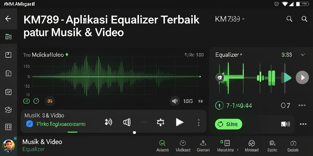 Tampilan antarmuka aplikasi KM789 untuk pengaturan Equalizer.