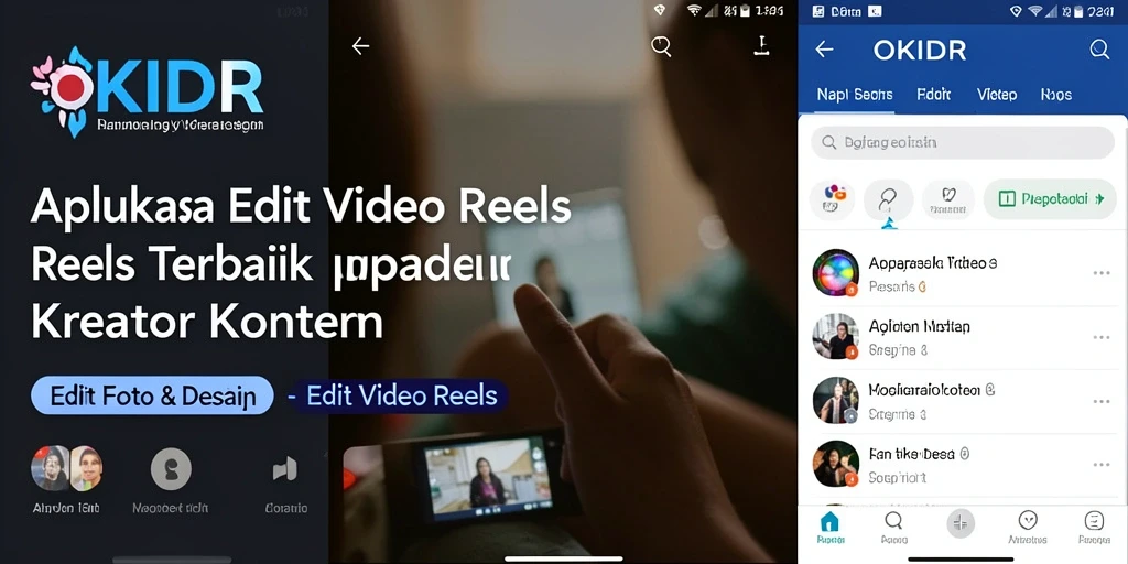 Antarmuka pengguna intuitif OKIDR saat mengedit video reels.