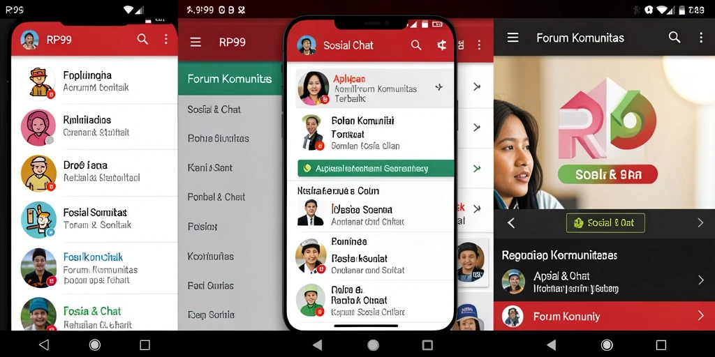 Tampilan antarmuka aplikasi Forum Komunitas RP99 yang menarik dan interaktif.